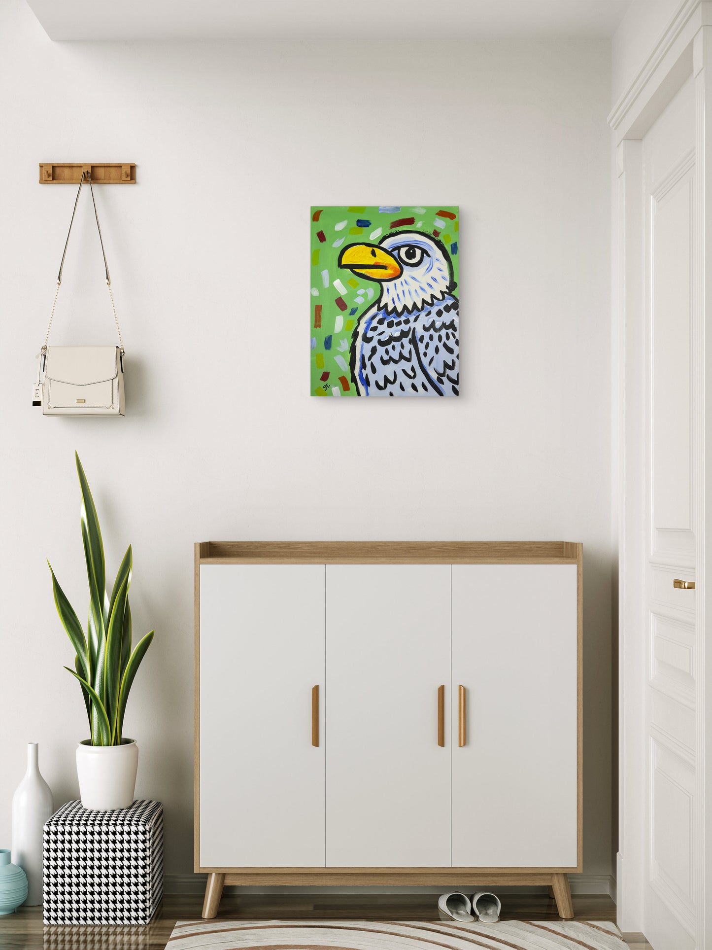 Eagle on Green Background — 11x14 in.