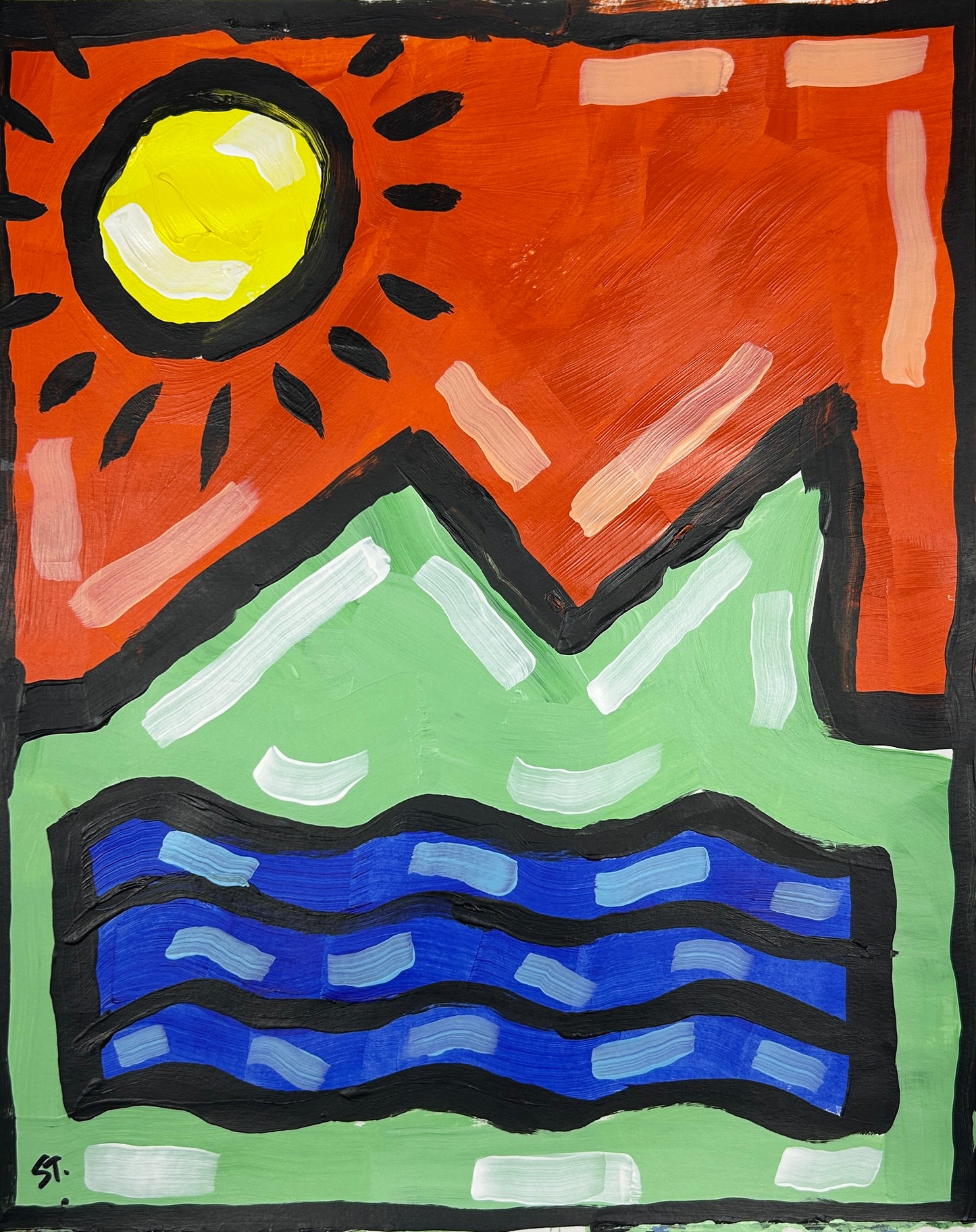 Mountains and Water — 11x14 in.
