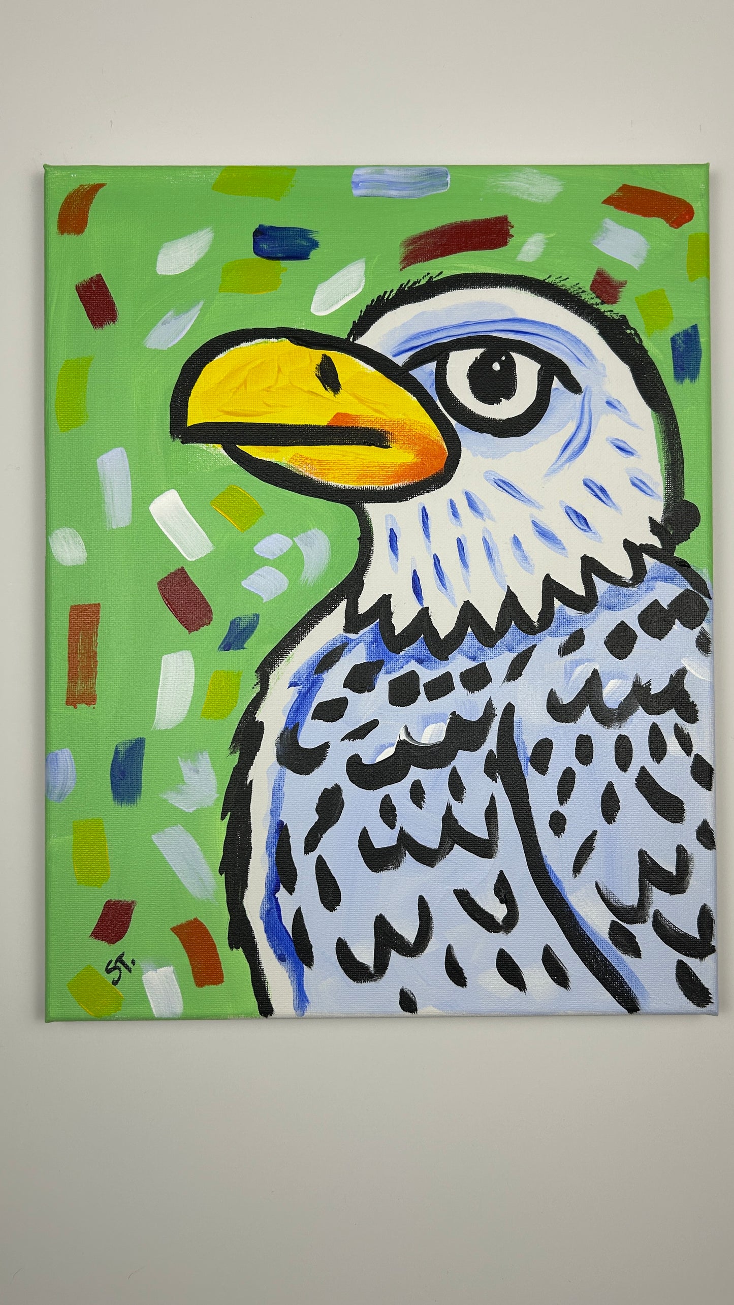Eagle on Green Background — 11x14 in.