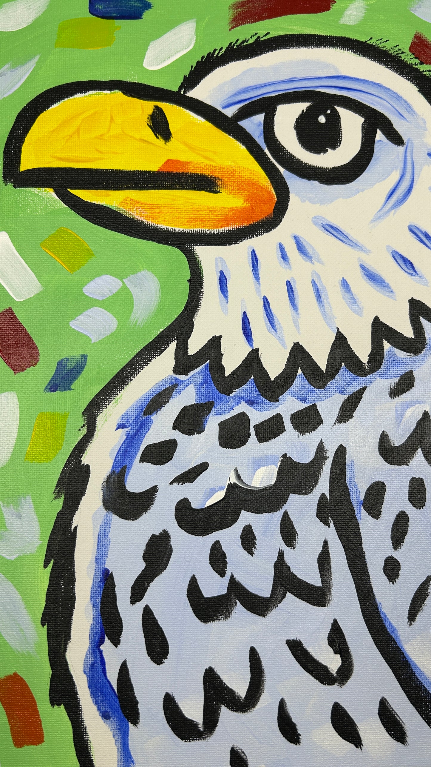 Eagle on Green Background — 11x14 in.