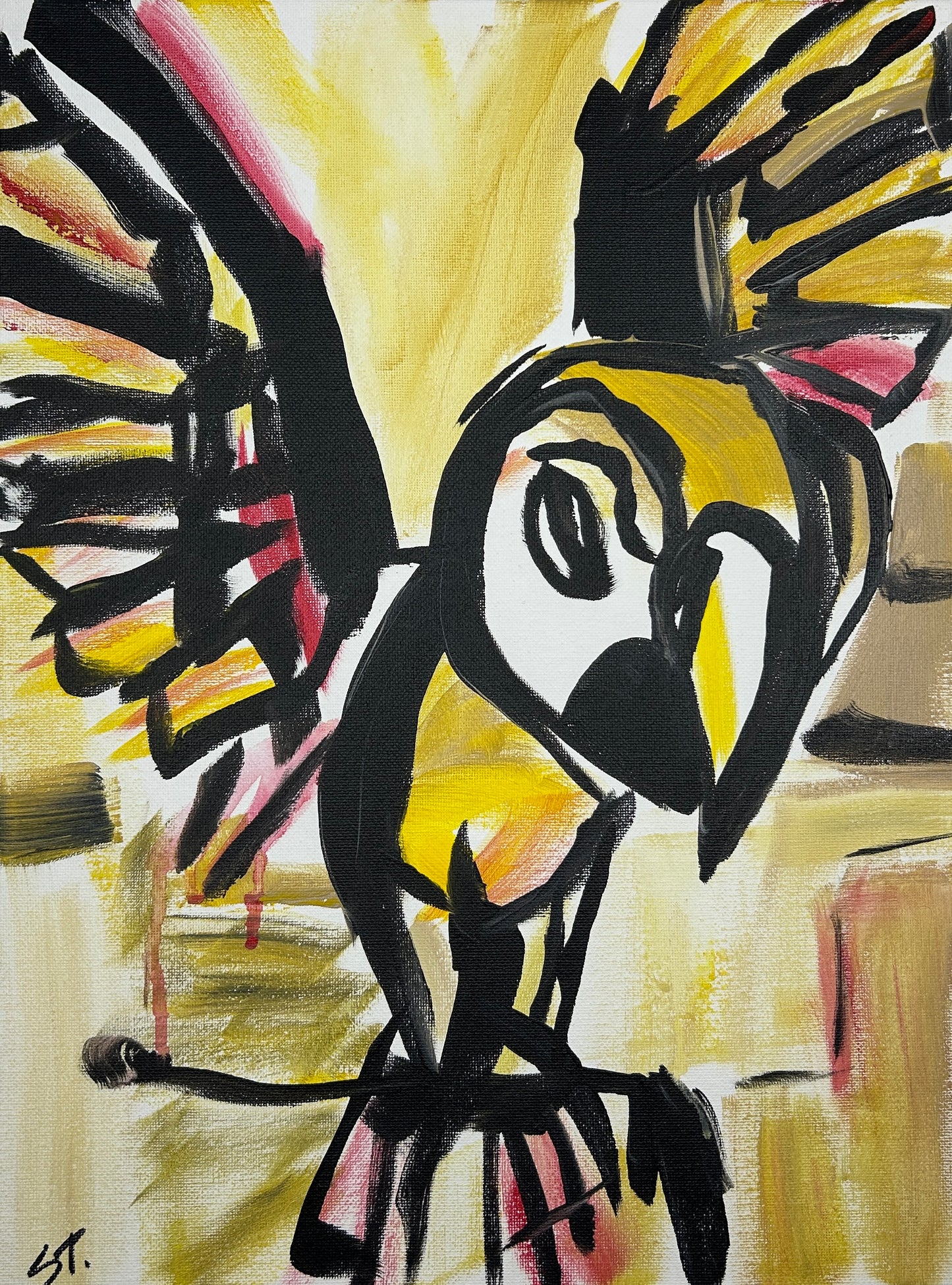 Squawk attack! — 12x16 in.