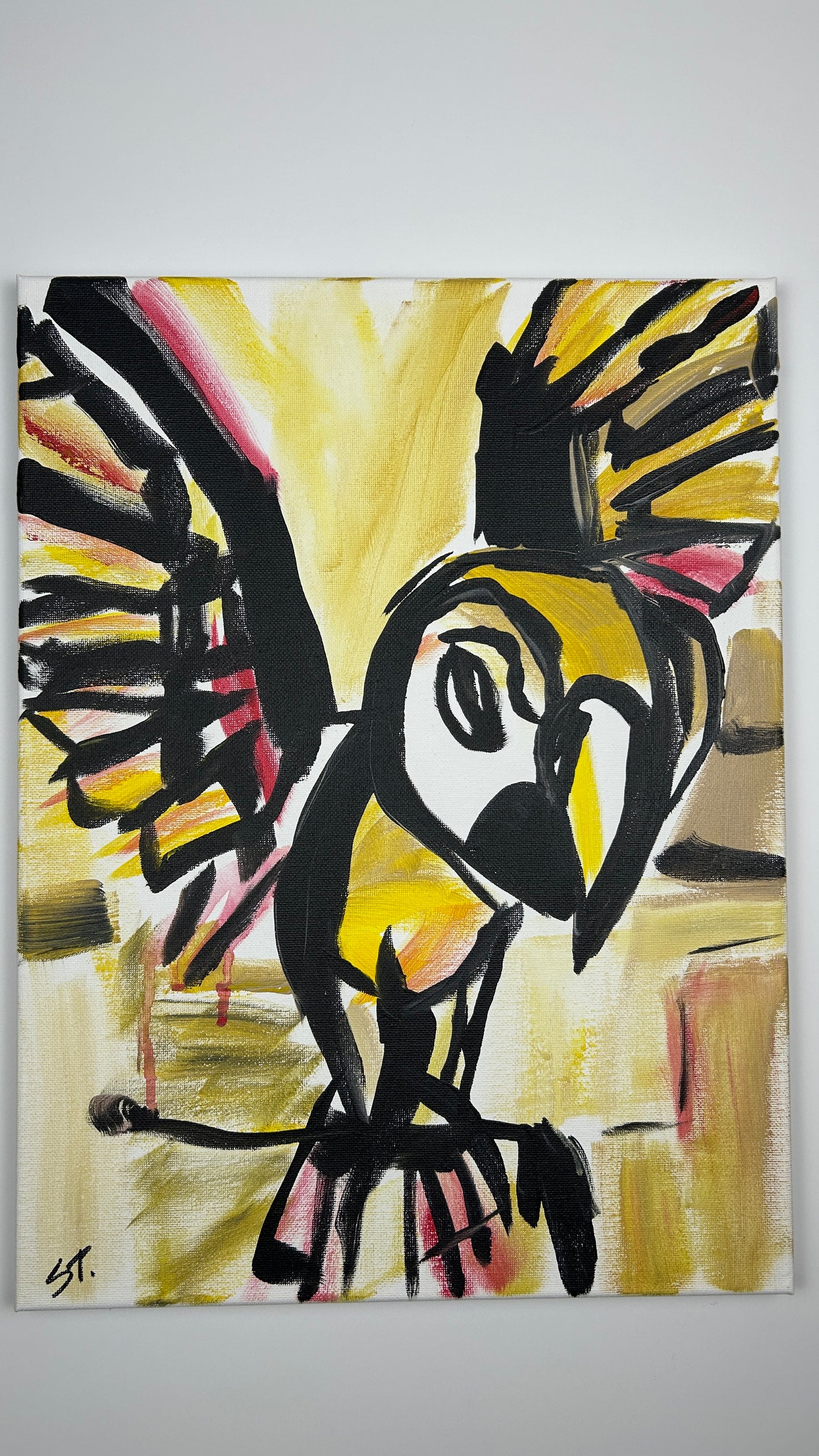 Squawk attack! — 12x16 in.