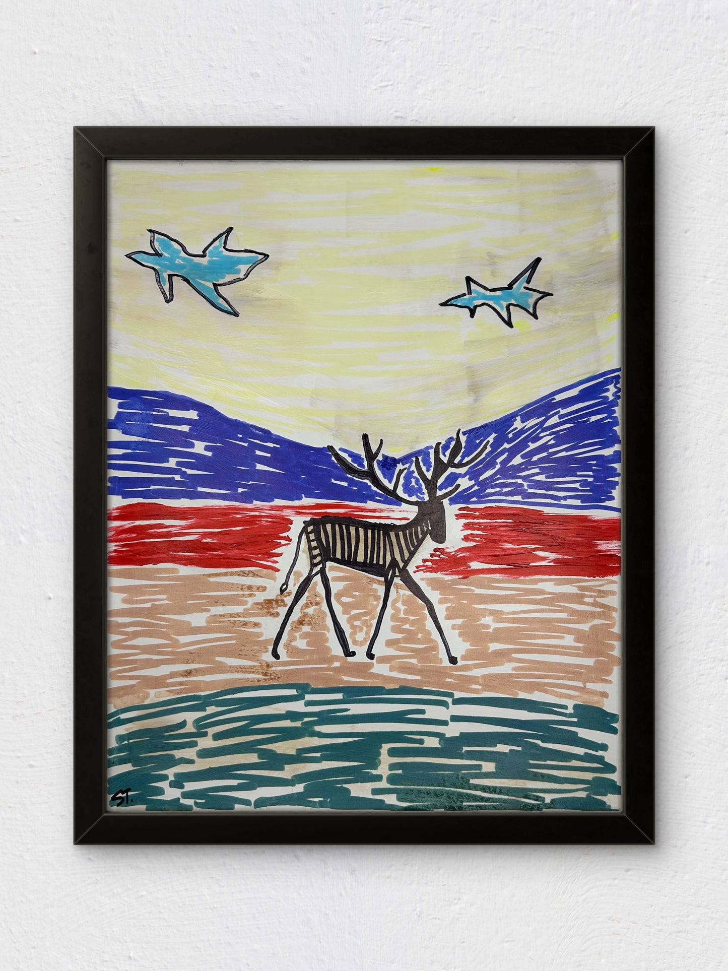 Reindeer in a Field — 11x14 in.