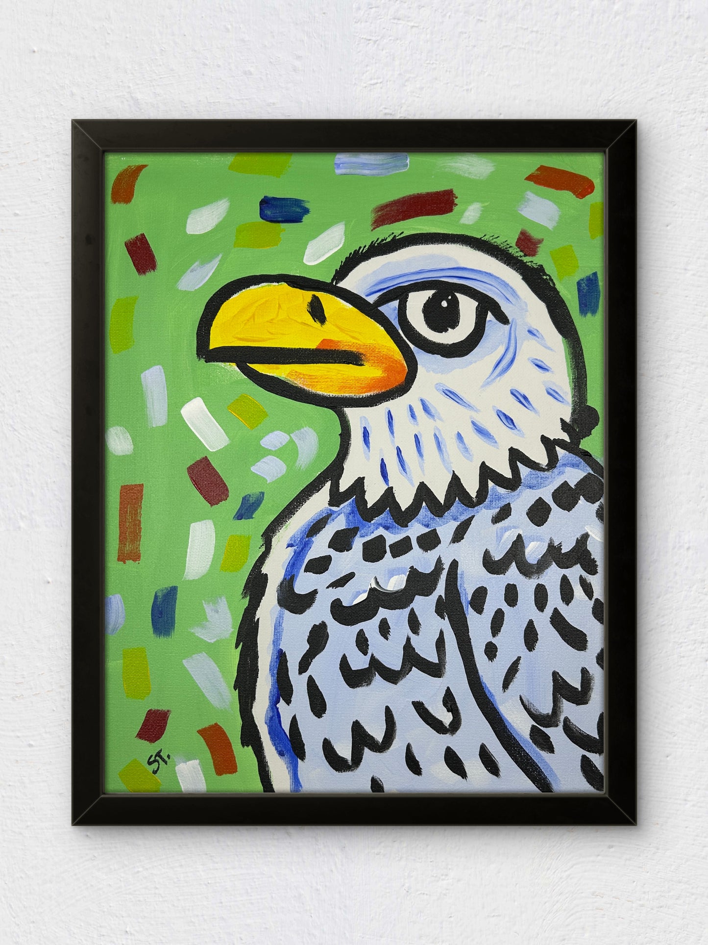 Eagle on Green Background — 11x14 in.