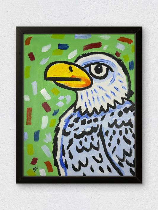 Eagle on Green Background — 11x14 in.